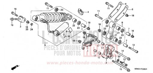 COUSSIN ARRIERE CBR600F1 de 2001